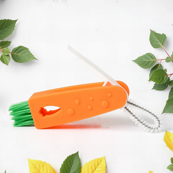 3-in-1 Multifunctional Cleaning Brush Set – Mini Bottle, Cup & Lid Cleaner (1 Pc)