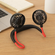 Hand Free Personal Fan - Portable USB Battery Rechargeable With Battery Comaprtment Mini Fan - Headphone Design Wearable Neckband Fan Necklance Fan Cooler Fan for Home, Sport, Camping, Beach, Travel, Office (Battery Not Included)